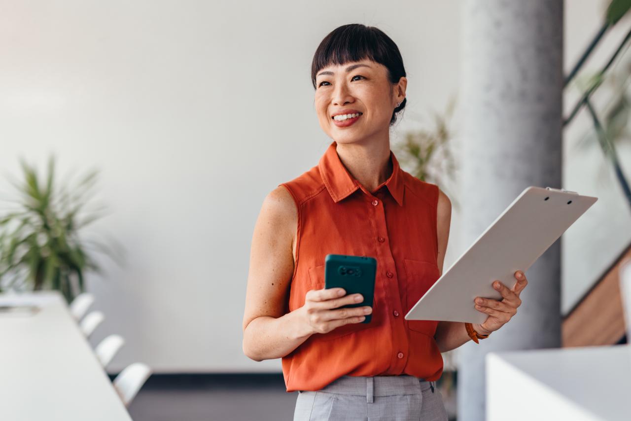 Professional person using a tablet in an office setting
