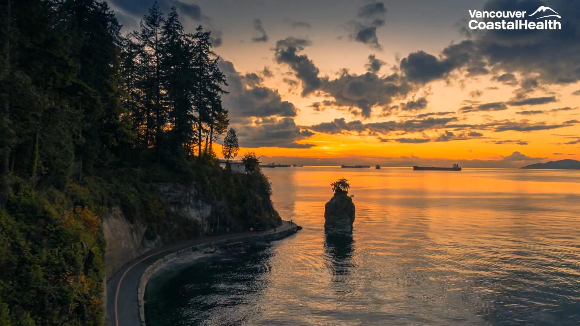 The Pacific ocean at sunset