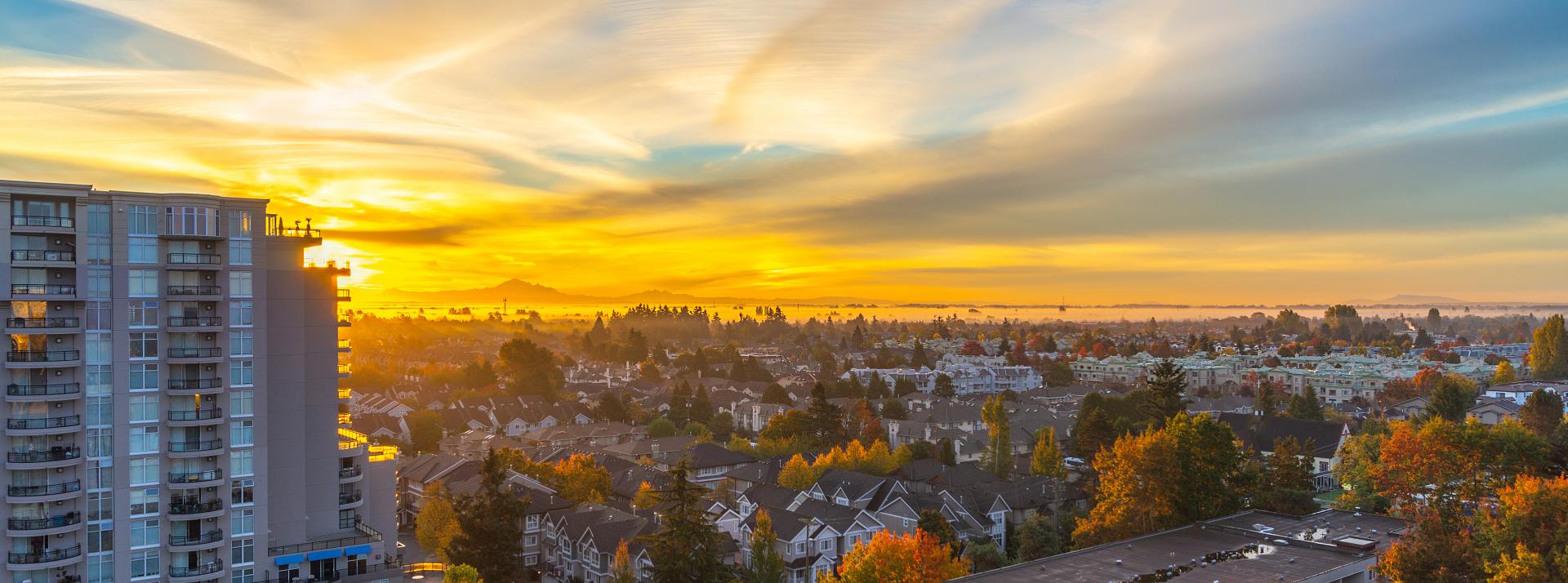 sunset in Richmond, BC