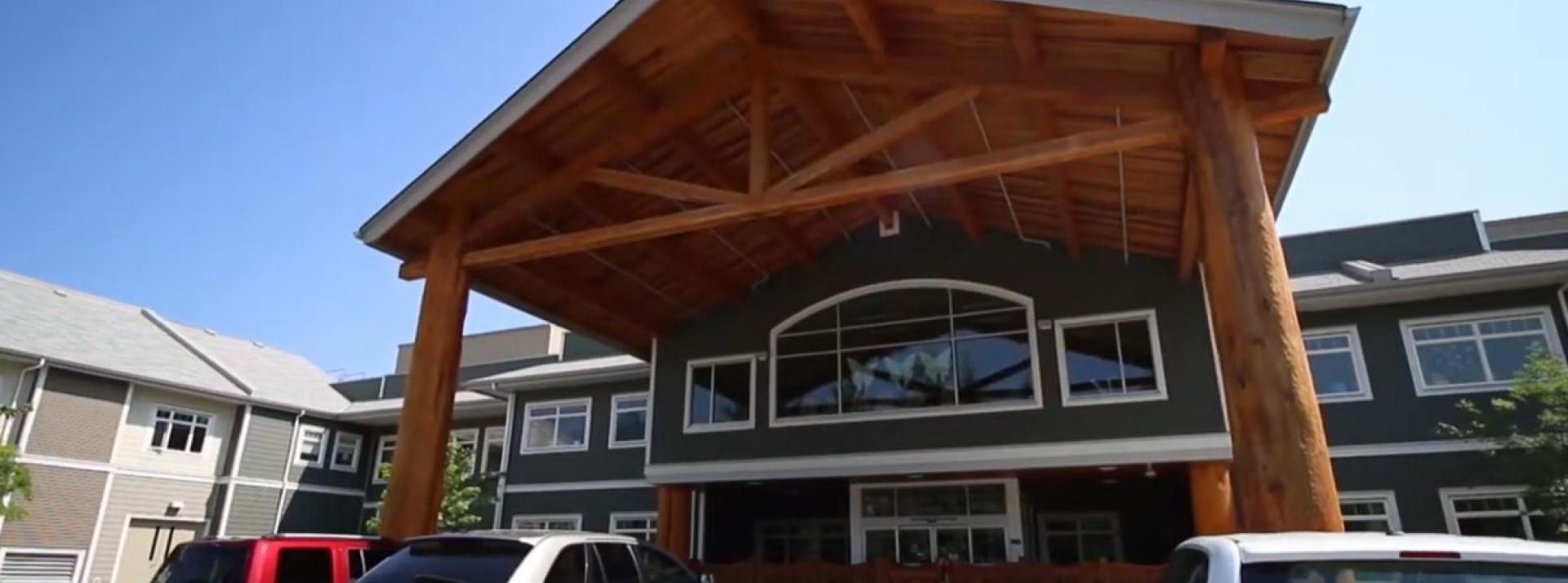 Front of Willingdon Creek Village building in Powell River.