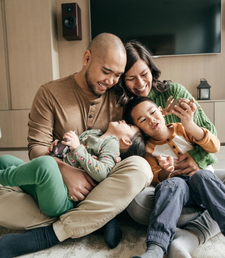 family bonding in the living room