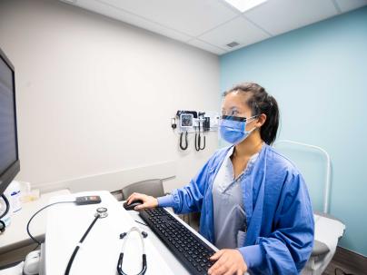 nurse on workstation 