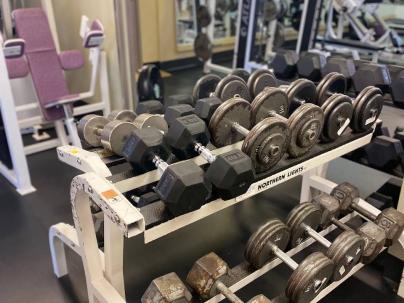 Dumbbells in the VGH Fitness/Wellness Centre