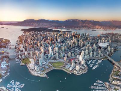 Aerial view of downtown Vancouver