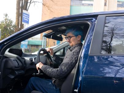 Person using the vehicle which is part of the G.F. Strong Drivers Rehabilitation Program.