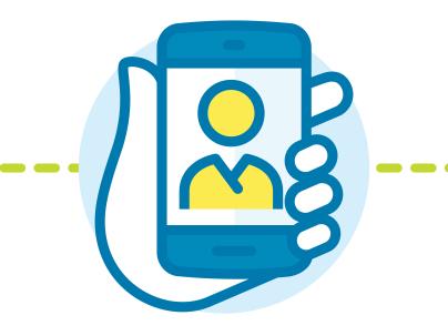 illustration of a phone with person on screen signifying a virtual consultation