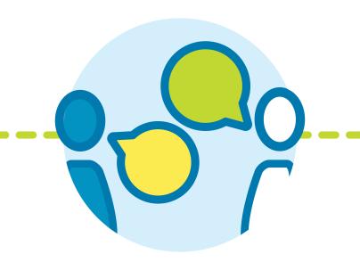 illustration of two people talking signifying a in-person consultation