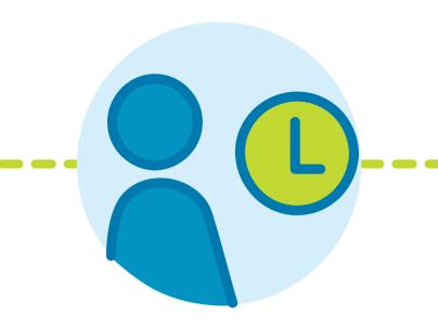 Illustration of a person and a clock signifying preparing for surgery