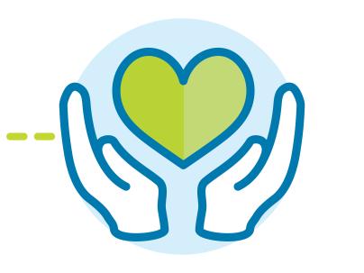 Illustration of two hands holding a heart