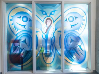 Indigenous artwork of a blue butterfly