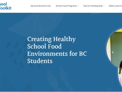 Image of BC School Food Toolkit website homepage.