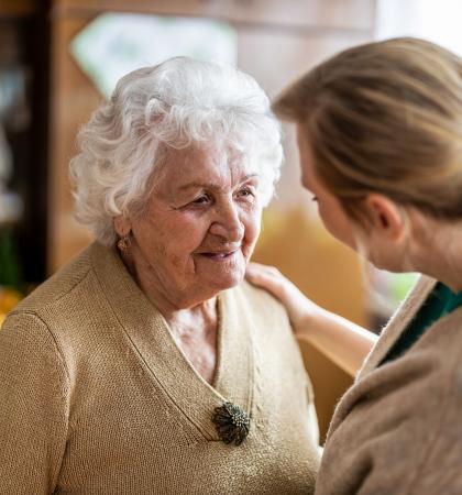 caregiver with senior