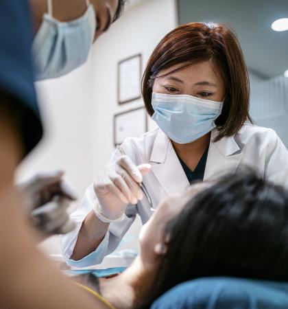 dentist with patient